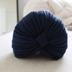 Navy Blue Knotted Turban Vintage
